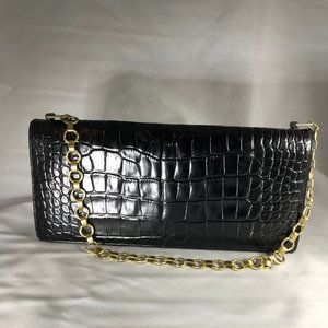 Anne Klein 2 Black Clutch purse with chain strap